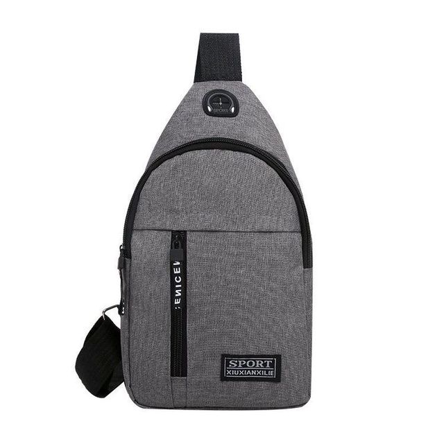 Chest Bag Fashion New Solid Color Men Chest Bag Outdoor Casual Fashion One Shoulder  Crossbody Bag,Black 
